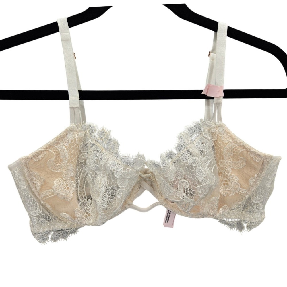 Victorias Secret Dream Angels Wicked Balconet uplift unlined Bridal Lace Bra 36C